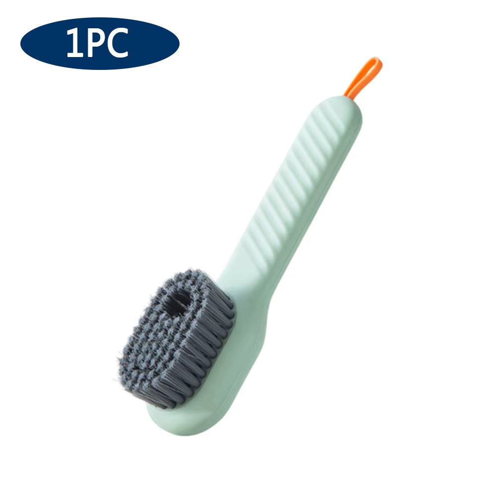 Multifunctional Cleaning Brush for Shoes Clothes Automatic Liquid Shoe Brush Soft Bristles Long Handle Hook Design Laundry Brush