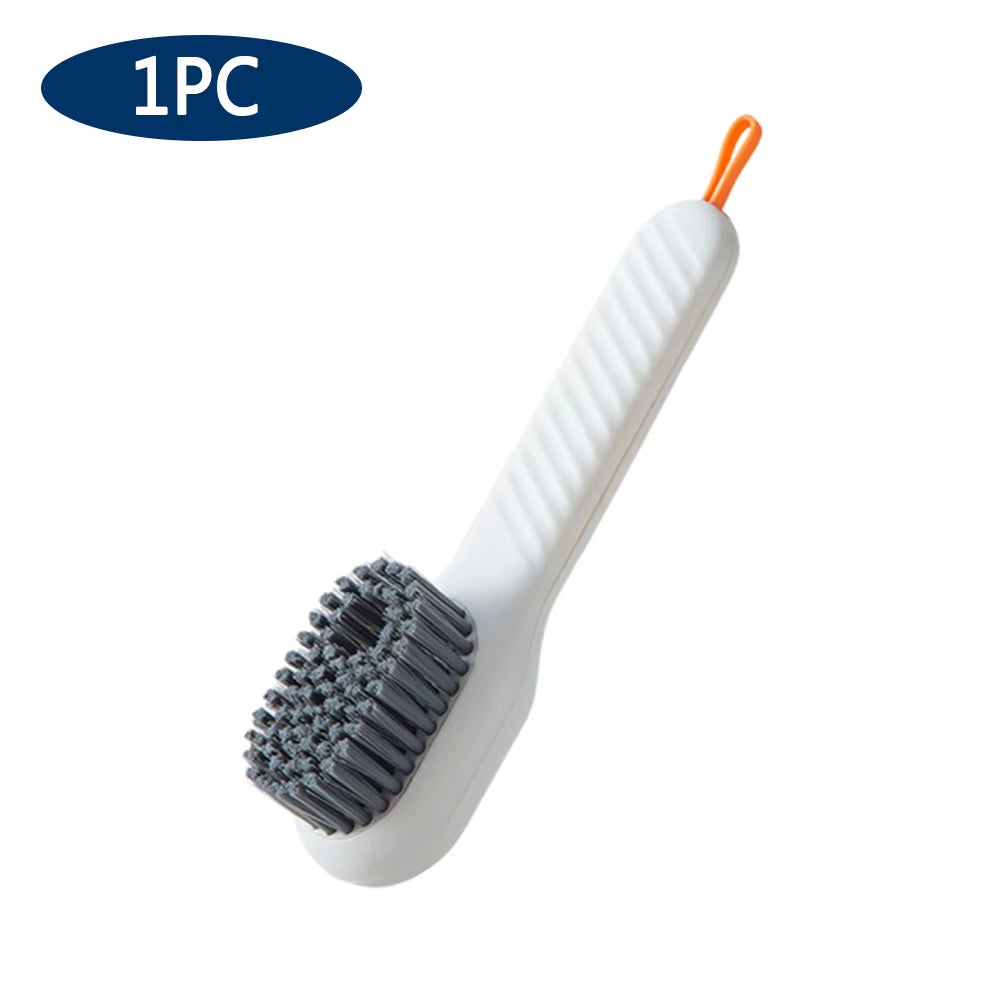 Multifunctional Cleaning Brush for Shoes Clothes Automatic Liquid Shoe Brush Soft Bristles Long Handle Hook Design Laundry Brush
