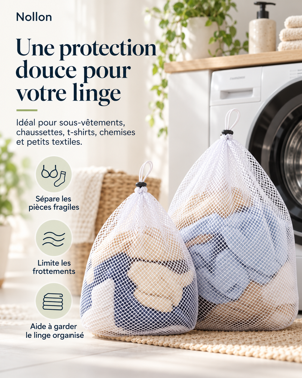 Protection douce du linge délicat avec le Nollon Filet Soin