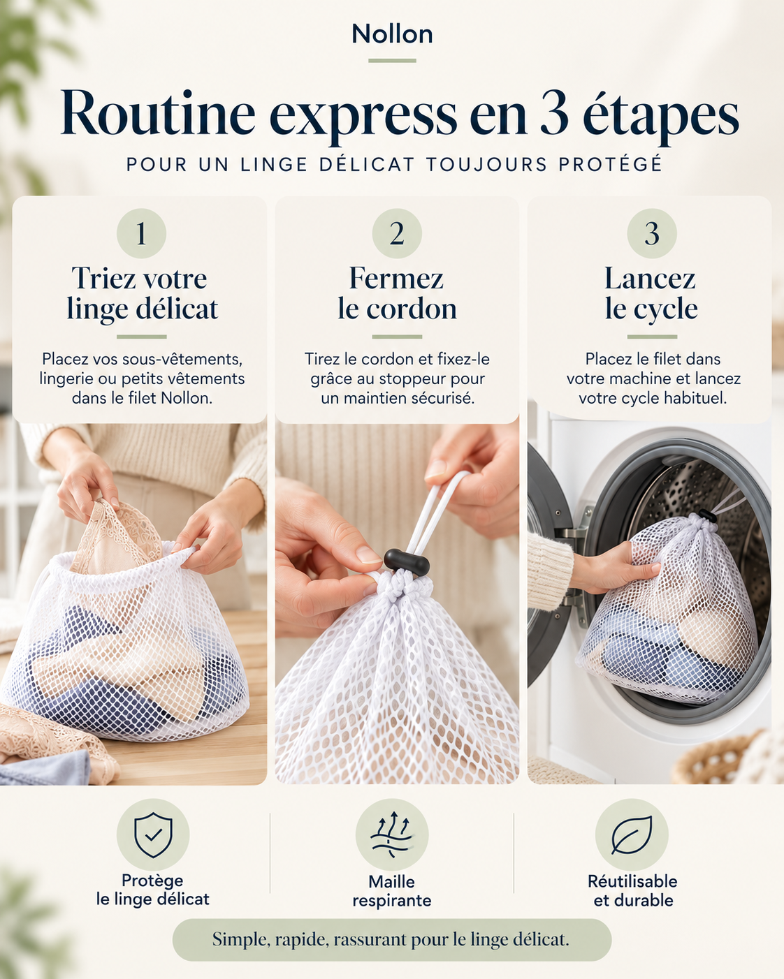 Maille respirante du Nollon Filet Soin