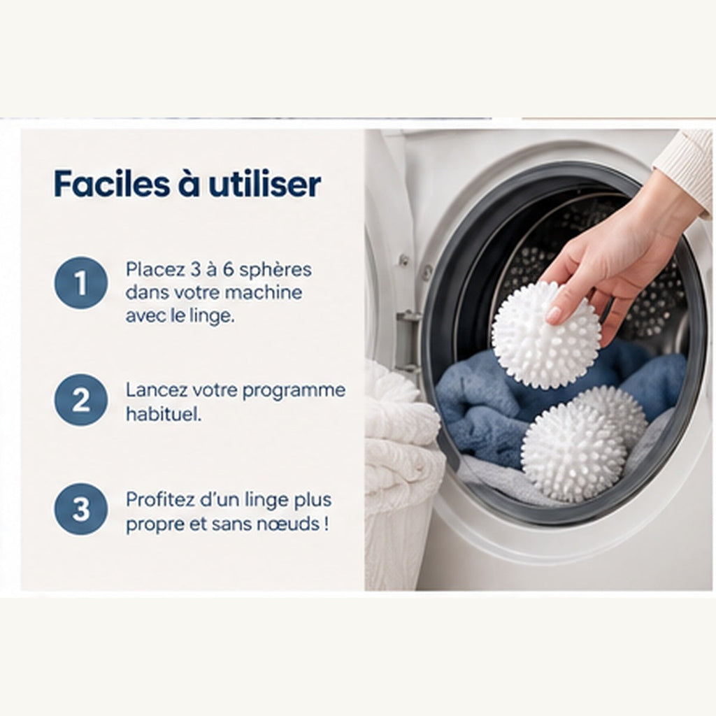 Mode d’emploi des sphères de lavage Nollon dans le tambour