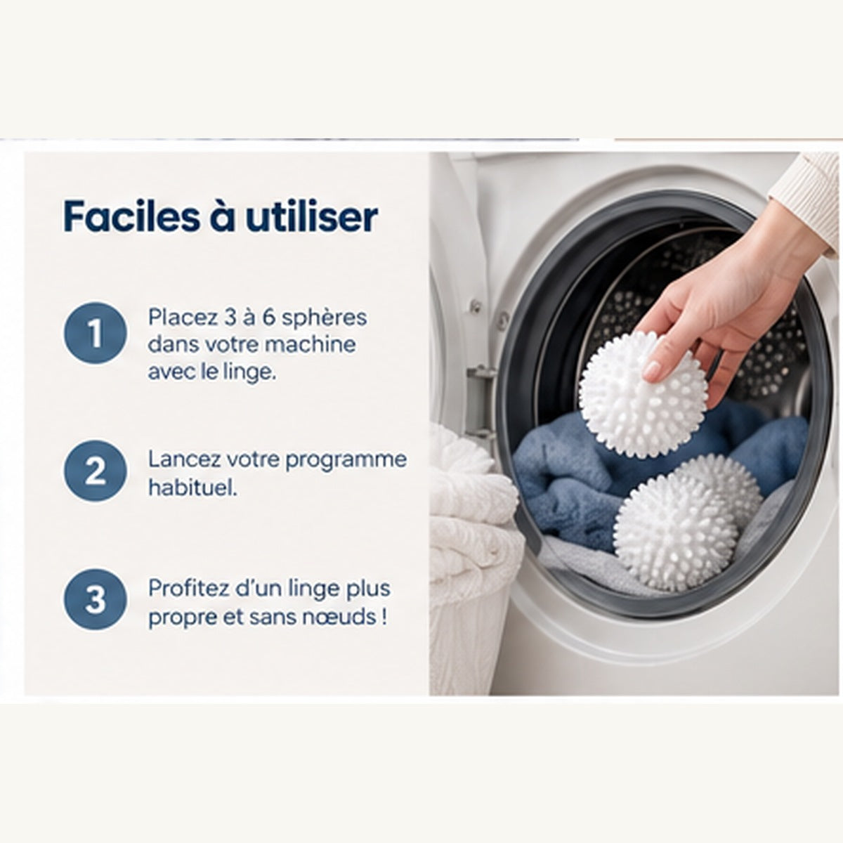 Mode d’emploi des sphères de lavage Nollon dans le tambour