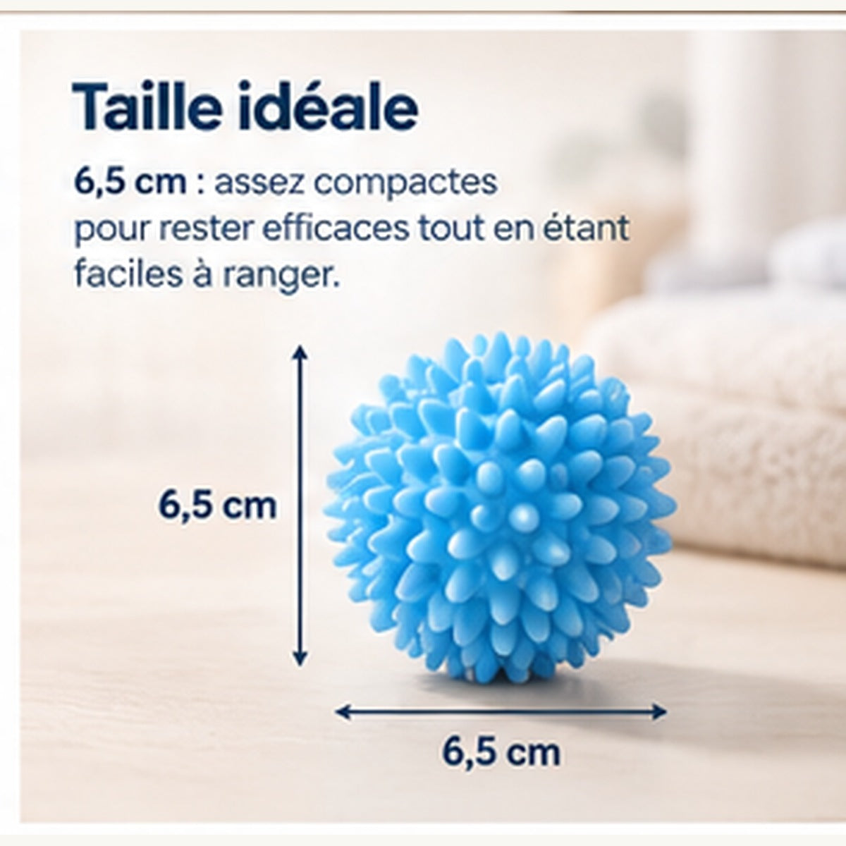 Dimensions des Nollon Sphères Lavage 360° : 6,5 cm