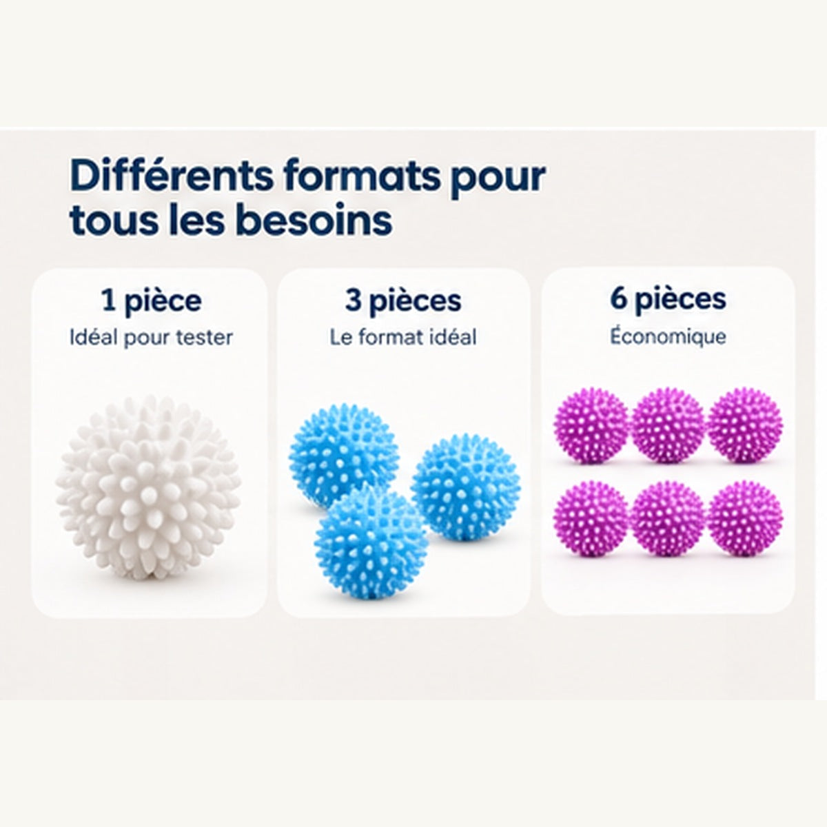 Formats disponibles des sphères de lavage Nollon