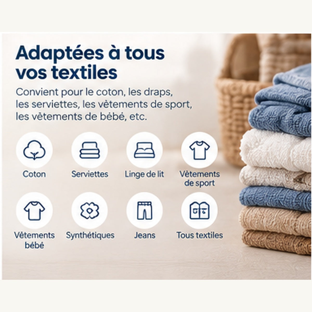 Textiles compatibles avec les sphères de lavage Nollon