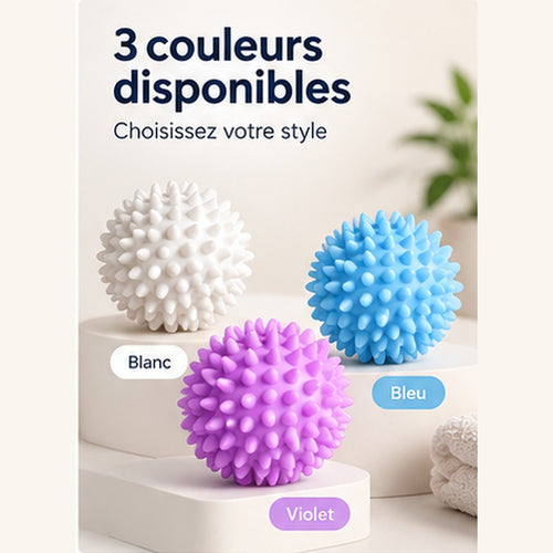 Nollon Sphères Lavage 360° en blanc perle, bleu ciel et violet lilas